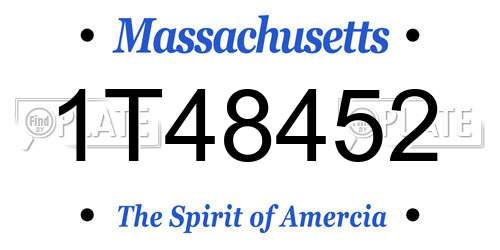 1T48452 Massachusetts License Plate