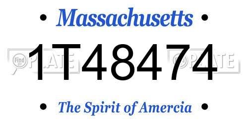 1T48474 Massachusetts License Plate