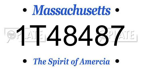 1T48487 Massachusetts License Plate