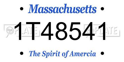 1T48541 Massachusetts License Plate