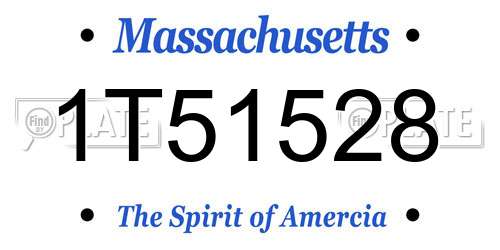 1T51528 Massachusetts License Plate