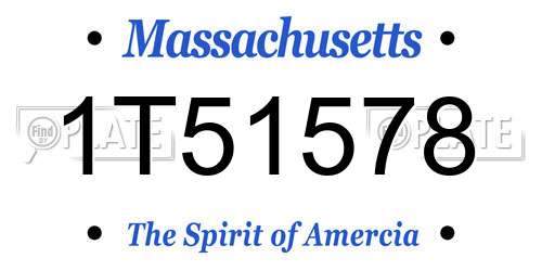 1T51578 Massachusetts License Plate