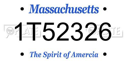 1T52326 Massachusetts License Plate