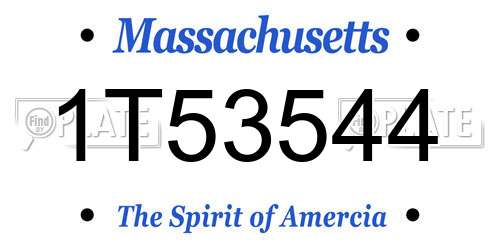 1T53544 Massachusetts License Plate