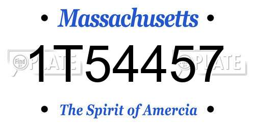 1T54457 Massachusetts License Plate