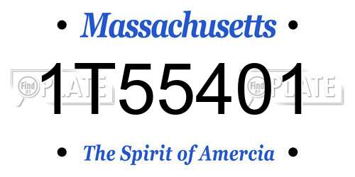 1T55401 Massachusetts License Plate