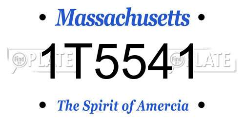 1T5541 Massachusetts License Plate