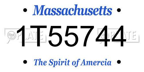 1T55744 Massachusetts License Plate