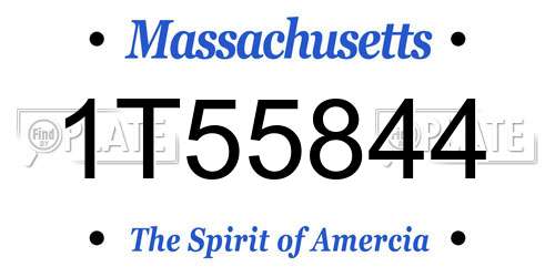 1T55844 Massachusetts License Plate