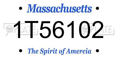 1T56102 Massachusetts License Plate