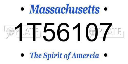 1T56107 Massachusetts License Plate