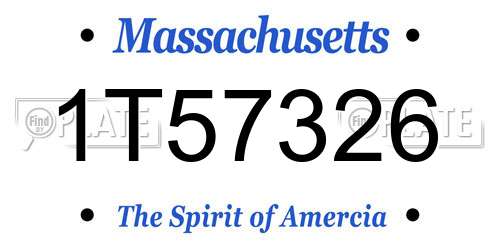 1T57326 Massachusetts License Plate