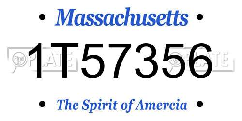 1T57356 Massachusetts License Plate