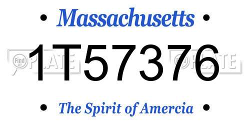 1T57376 Massachusetts License Plate