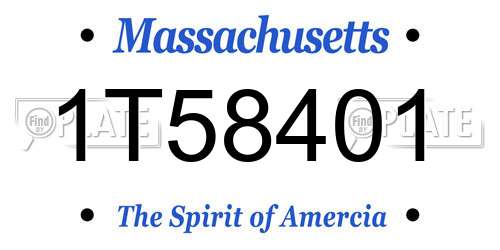 1T58401 Massachusetts License Plate