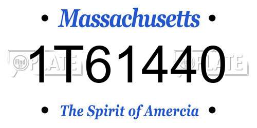 1T61440 Massachusetts License Plate