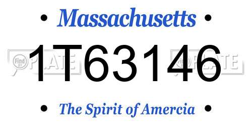 1T63146 Massachusetts License Plate