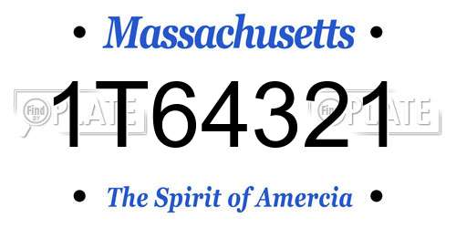 1T64321 Massachusetts License Plate
