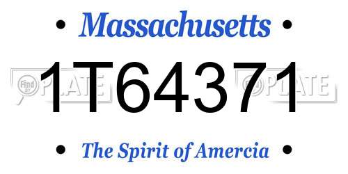 1T64371 Massachusetts License Plate