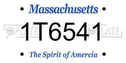 1T6541 Massachusetts License Plate