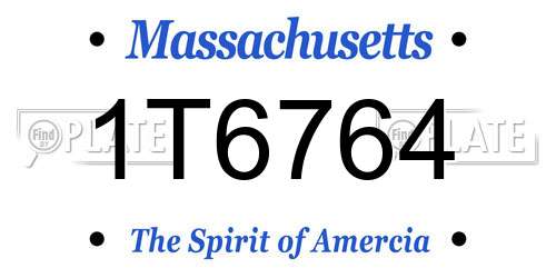 1T6764 Massachusetts License Plate