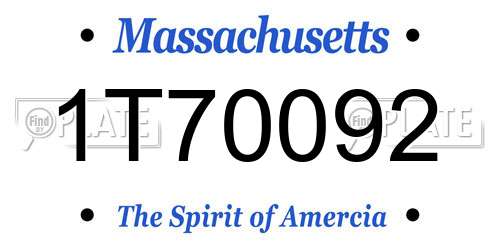 1T70092 Massachusetts License Plate