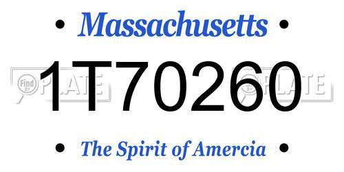 1T70260 Massachusetts License Plate