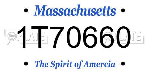 1T70660 Massachusetts License Plate