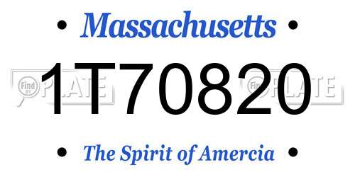 1T70820 Massachusetts License Plate
