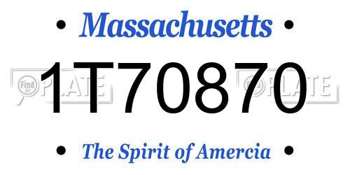 1T70870 Massachusetts License Plate
