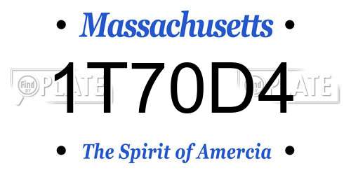 1T70D4 Massachusetts License Plate