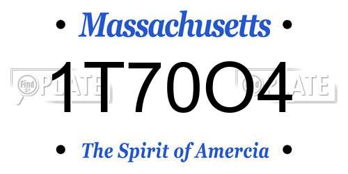 1T70O4 Massachusetts License Plate
