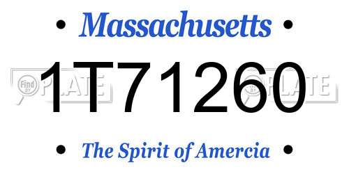 1T71260 Massachusetts License Plate