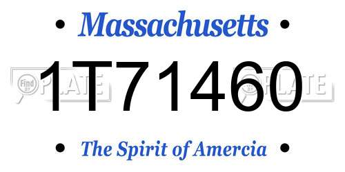 1T71460 Massachusetts License Plate