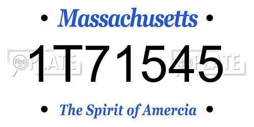 1T71545 Massachusetts License Plate