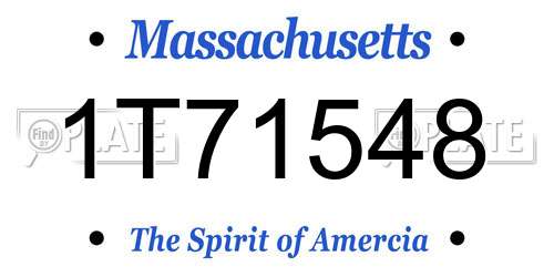 1T71548 Massachusetts License Plate