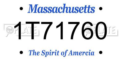 1T71760 Massachusetts License Plate