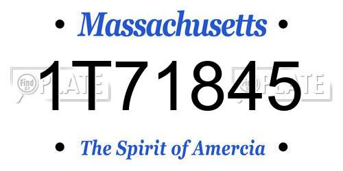 1T71845 Massachusetts License Plate