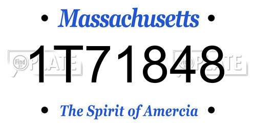 1T71848 Massachusetts License Plate