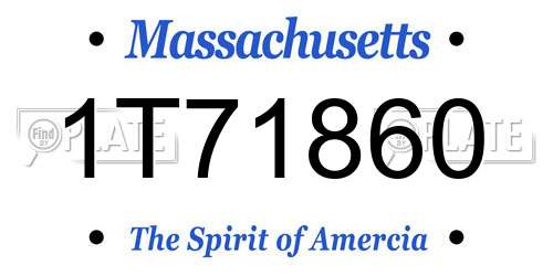 1T71860 Massachusetts License Plate