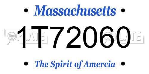 1T72060 Massachusetts License Plate