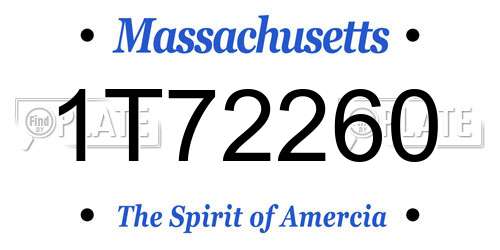 1T72260 Massachusetts License Plate