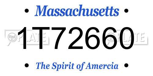 1T72660 Massachusetts License Plate