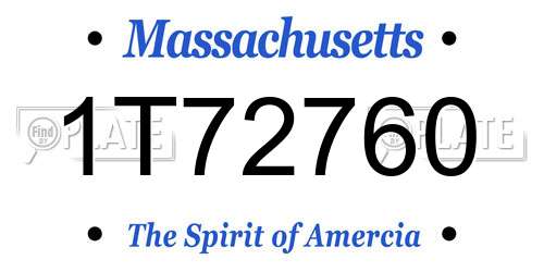 1T72760 Massachusetts License Plate