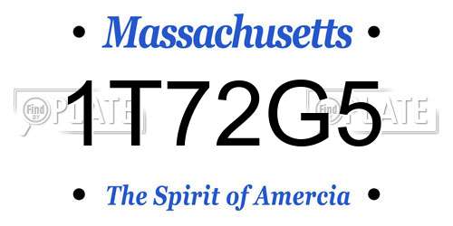 1T72G5 Massachusetts License Plate
