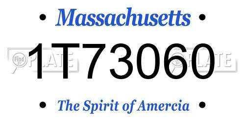 1T73060 Massachusetts License Plate