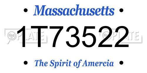 1T73522 Massachusetts License Plate
