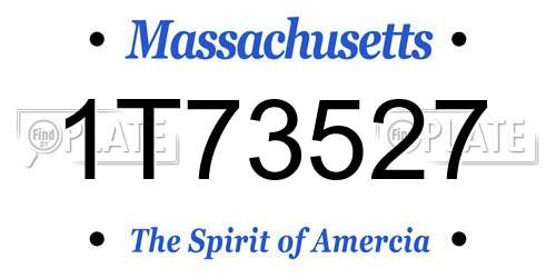 1T73527 Massachusetts License Plate