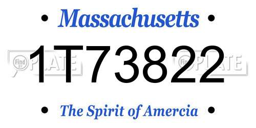 1T73822 Massachusetts License Plate
