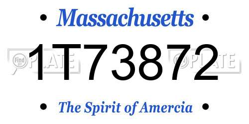 1T73872 Massachusetts License Plate